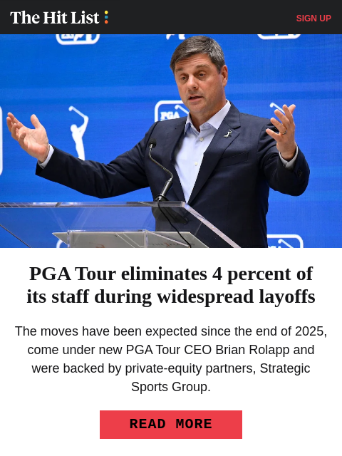 golfdigest newsletter: Widespread layoffs hit PGA Tour