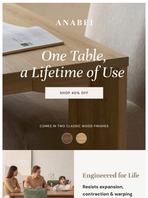 anabei newsletter: Your Forever Dining Table 🍽️