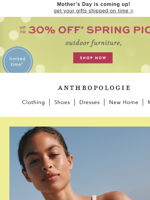 anthropologie newsletter: Thursday treat: Up to 30% off 👗🌷🕯️