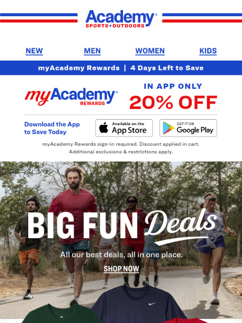 academy newsletter: Nike Tees for the Family, from $19.99