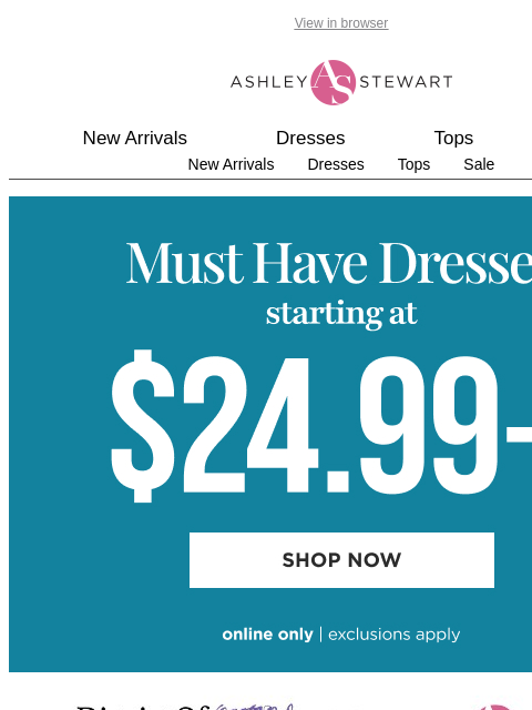 ashleystewart newsletter: Bringing the Fitting Room to You—Live on Saturday,...