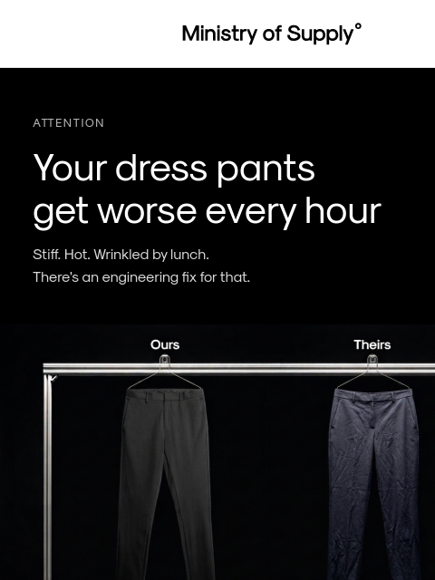 ministryofsupply newsletter: [Marked Down] Kinetic Pants