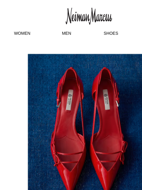 neimanmarcus newsletter: From the runway: Prada’s racy red pumps