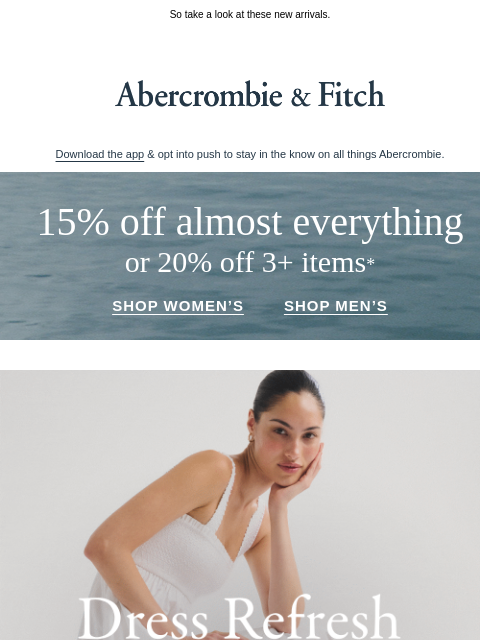 abercrombie newsletter: Almost everything is on sale. →