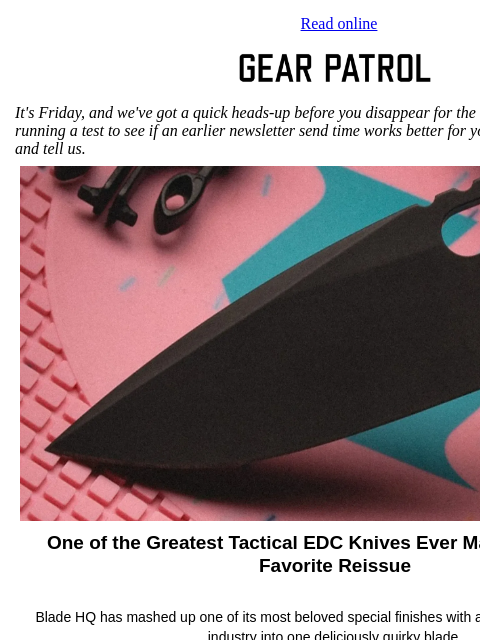 gearpatrol newsletter: This Iconic Knife Reissue Is Simply Delicious