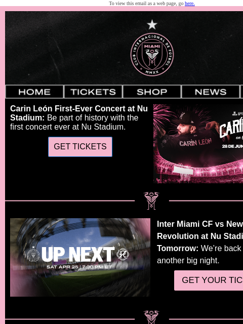 intermiamicf newsletter: Carin León live at Nu Stadium, This Saturday’s Mat...