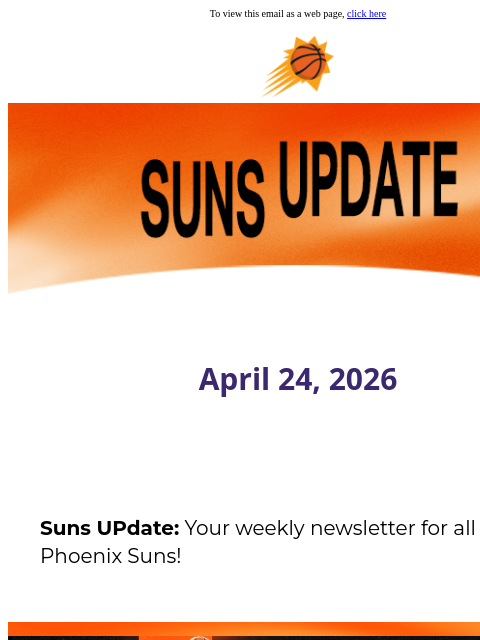 suns newsletter: Suns UPdate: See the Suns in the NBA Playoffs!
