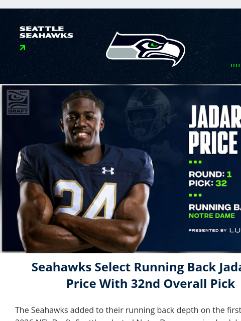 seahawksemail newsletter: 🚨 With The 32nd Overall Pick...