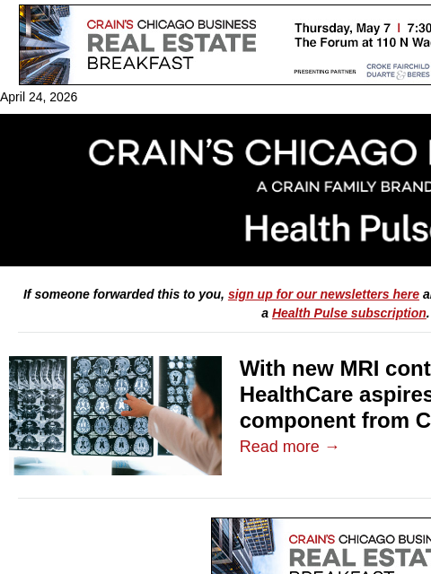 crainalerts newsletter: GE's MRI contrast hopes