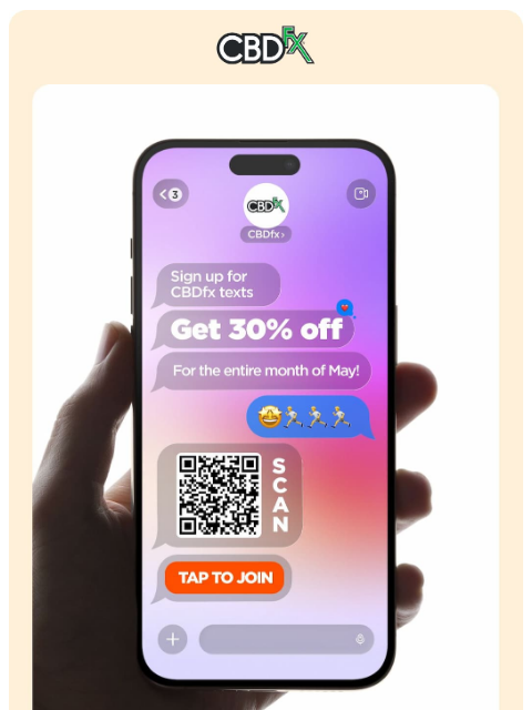 cbdfx newsletter: Get 30% OFF for all of May! 🥳
