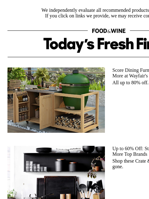foodandwine newsletter: Up to 60% Off: Staub, All-Clad, GreenPan, and More...