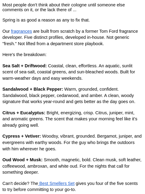 usehuron newsletter: Your cologne isn't pulling its weight