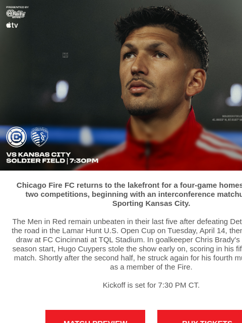 chicagofirefc newsletter: TONIGHT: Chicago Fire vs Sporting Kansas City