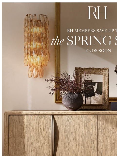 rh newsletter: Spring Savings. Up to 70% Off In-Stock Collections...