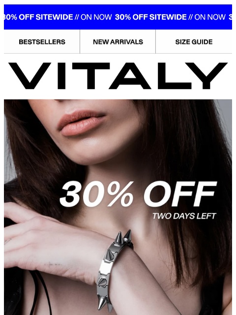 vitalydesign newsletter: TWO DAYS LEFT: 30% OFF SITEWIDE