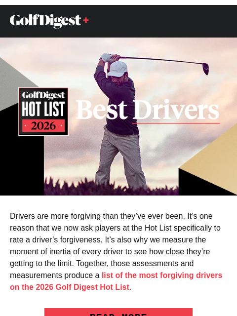 golfdigest newsletter: The best drivers for mis-hits