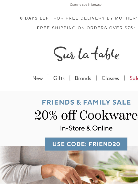 surlatable newsletter: Find your new favorite pan and take 20% off.*