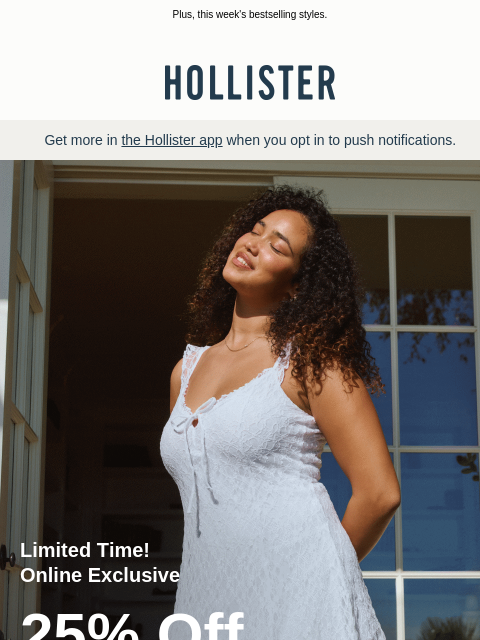 hollisterco newsletter: Almost everything is on sale 😮