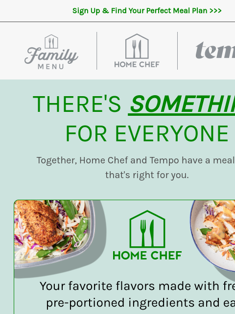 homechef newsletter: Wanna try something new? We have three meal plans ...