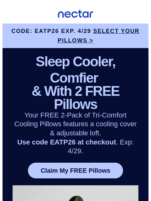 nectarsleep newsletter: We threw in FREE pillows. Because why not. 🌤️