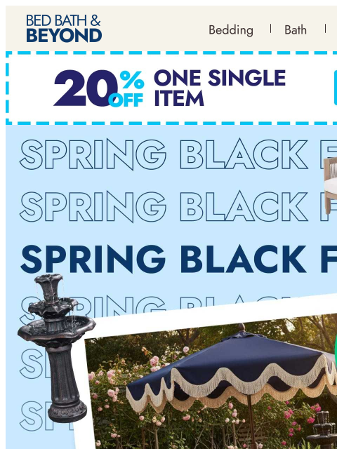 bedbathandbeyond newsletter: Patio season starts now—up to 60% off