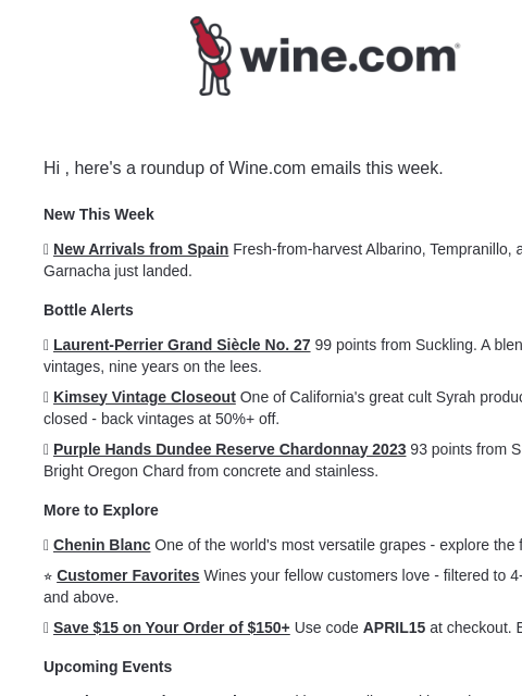 wine newsletter: Your week in wine, recapped