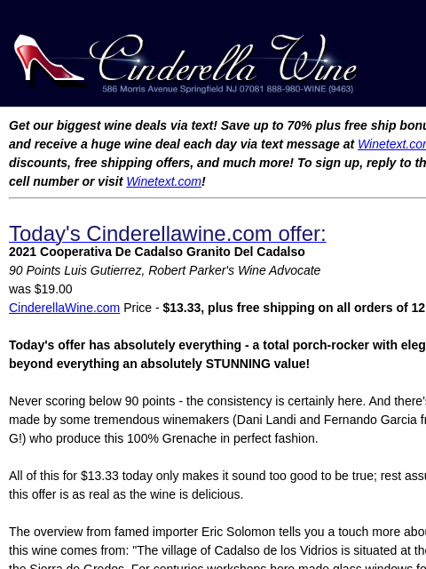 winelibrary newsletter: 2021 Cooperativa De Cadalso Granito Del Cadalso (9...