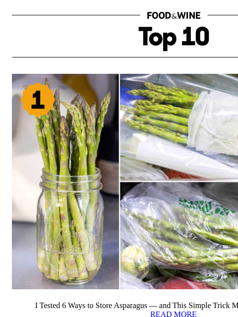 foodandwine newsletter: The Best Way to Store Asparagus Is With This Simpl...