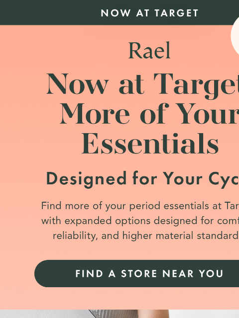 getrael newsletter: More Period Essentials, Now at Target