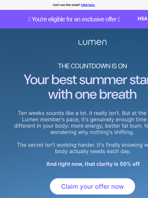 lumen newsletter: Your summer starts 10 weeks before everyone else's...