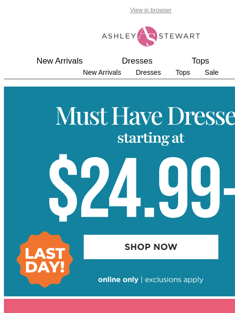 ashleystewart newsletter: Outfit = handled. New jumpsuits are in!