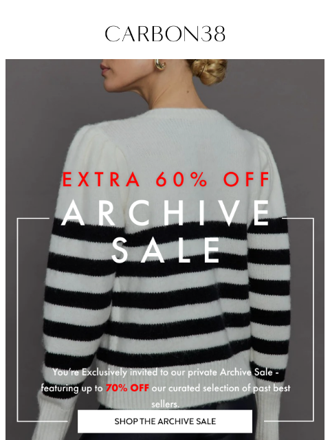 carbon38 newsletter: Starts Now: Up to 70% off