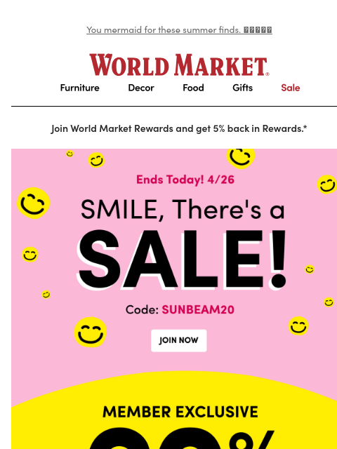 emailworldmarket newsletter: ⏰ Tick tock! 20% off ends tonight.