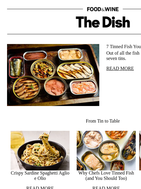 foodandwine newsletter: 7 Tinned Fish You Should Buy