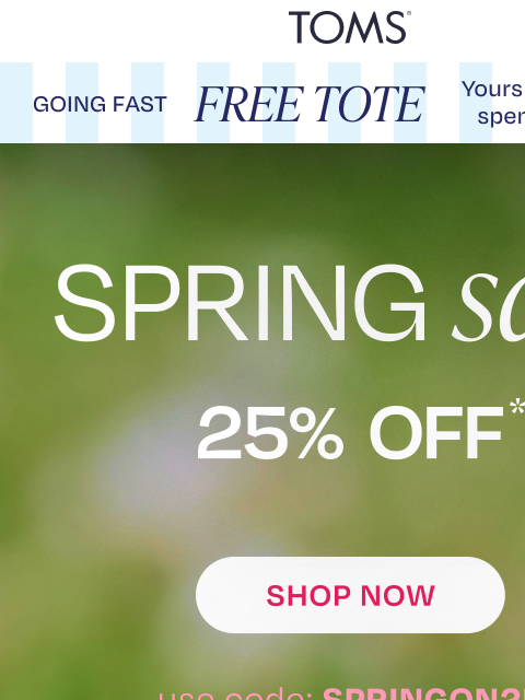toms newsletter: 25% Off: Our Sunday Favorites