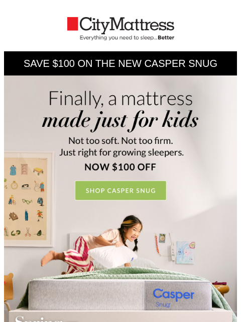 citymattress newsletter: Finally, a mattress made just for kids