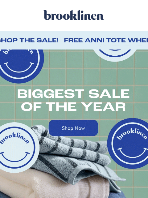 brooklinen newsletter: OUR ANNIVERSARY SALE IS A BIG DEAL
