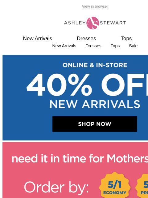 ashleystewart newsletter: Fresh picks for Mom!