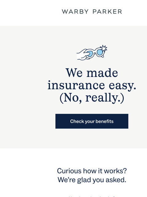 warbyparker newsletter: Finally, insurance made simple
