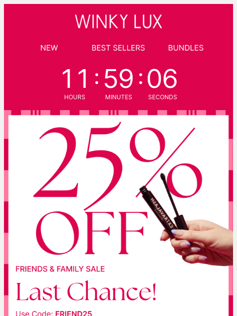winkylux newsletter: We hate to say it… 25% off is basically over