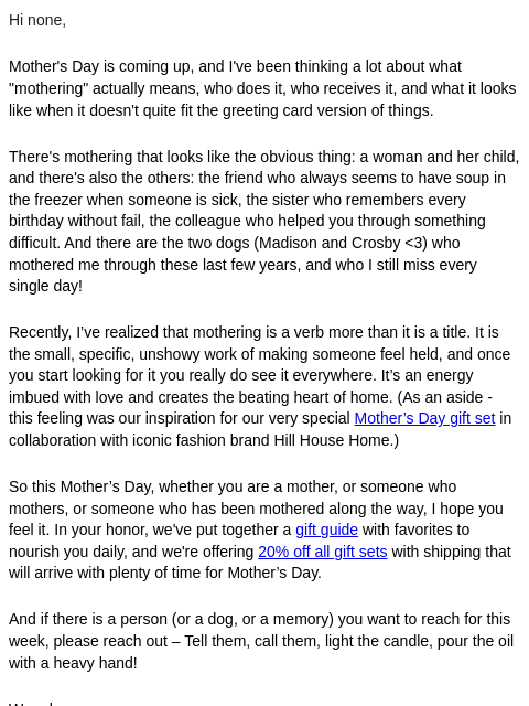 brightland newsletter: On Mothering