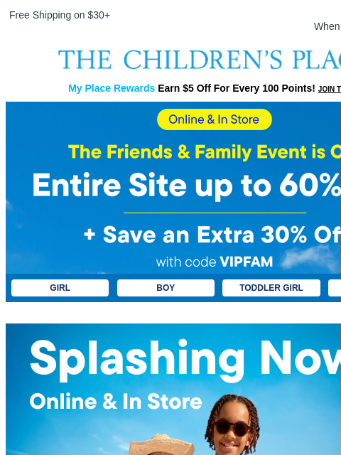 childrensplace newsletter: Attn: Up to 60% OFF + EXTRA 30% off EVERYTHING!