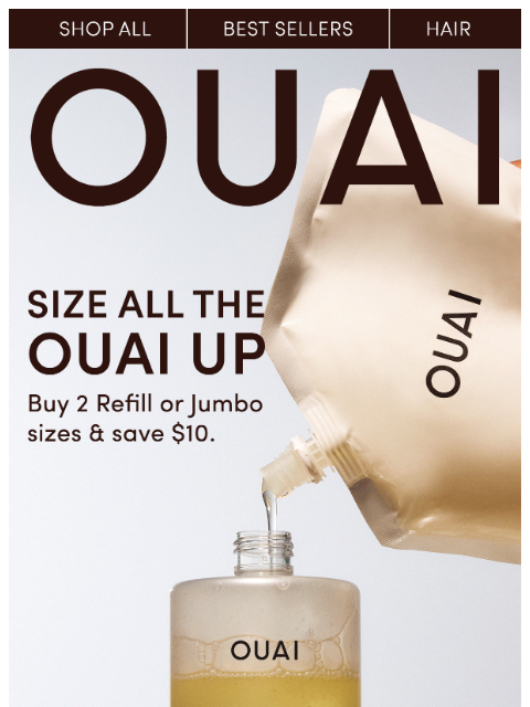 theouai newsletter: Size up for $10 off