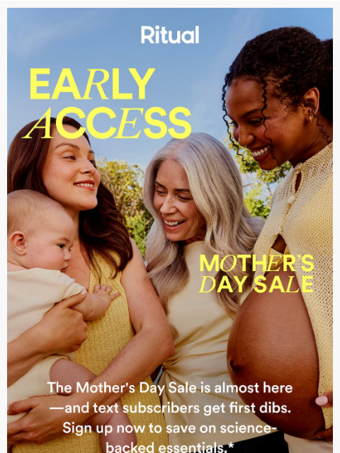 ritual newsletter: The Mother's Day Sale is coming