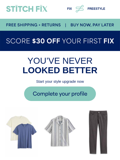 stitchfix newsletter: $30 off your first order? Say less