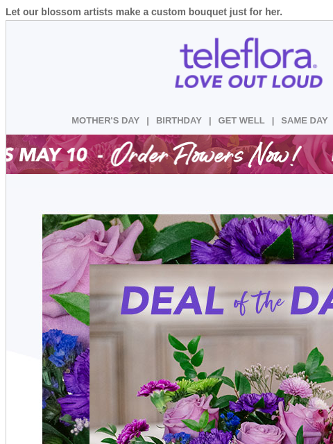 teleflora newsletter: Surprise Mom 🥰💐 Save $15 Now