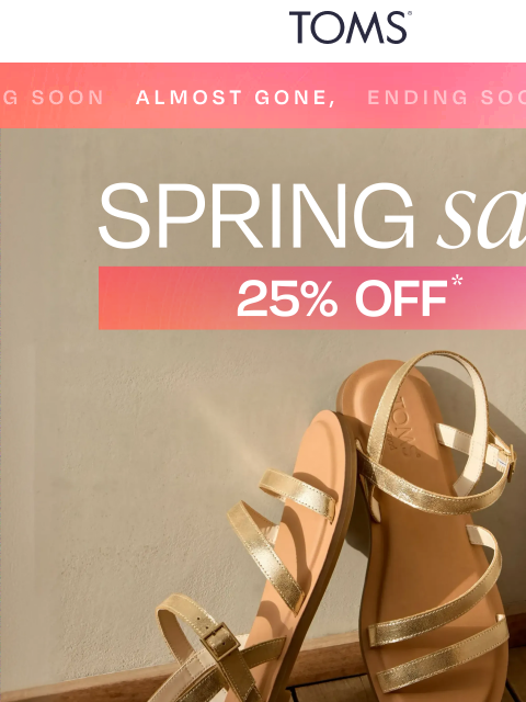 toms newsletter: Almost Out of Time for 25% Off ⏳