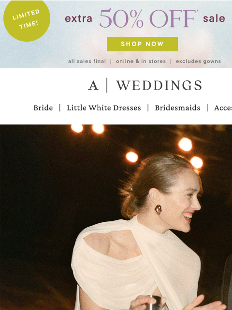 anthropologie newsletter: Extra 50% off sale, for a limited time!