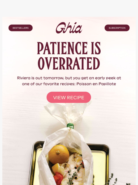 drinkghia newsletter: A recipe from Riviera 🐟 🍋