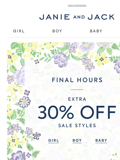 janieandjack newsletter: ⌛️ Only hours left for sale on sale